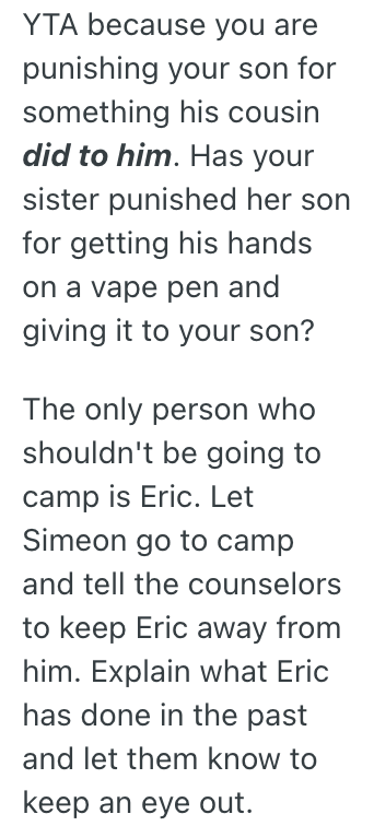 Screenshot 2025 07 11 at 11.51.06 AM Her Son Was Exposed To Bad Behavior By His Cousin, So She Wont Let Him Go Away To Camp With Him Anymore